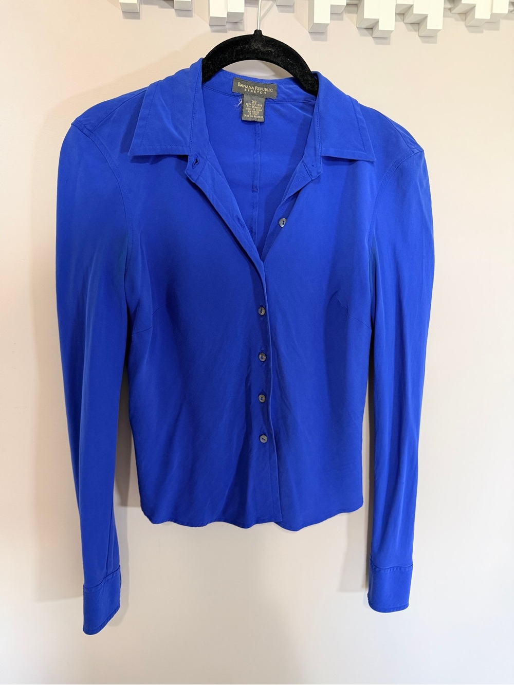 Banana Republic Women's Cobalt Blue Button-Down Shirt